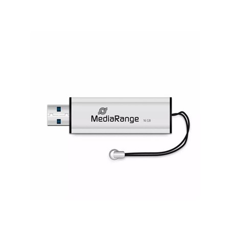 MediaRange USB flash disk, USB USB 3.0 (3.2 Gen 1), 16GB, srebrny, MR915, USB A, wysuwany, EOL