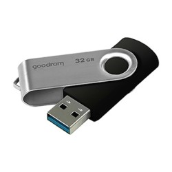 Goodram USB flash disk, USB 3.0, 32GB, UTS3, czarny, UTS3-0320K0R11, USB A, z obrotową osłoną