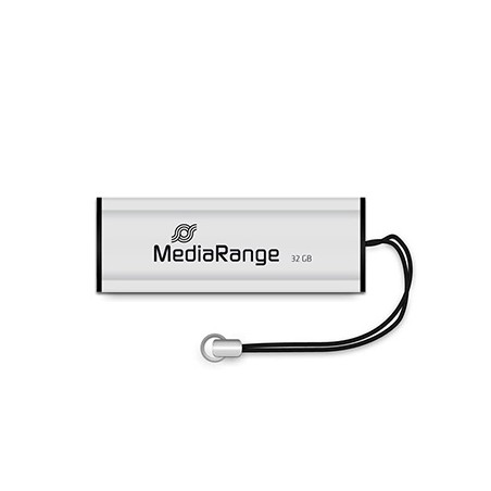 MediaRange USB flash disk, USB USB 3.0 (3.2 Gen 1), 32GB, srebrny, MR916, USB A, wysuwany