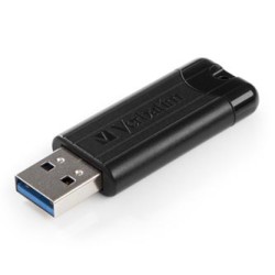 Verbatim USB flash disk, USB 3.0, 32GB, PinStripe, Store N Go, czarny, 49317, USB A, z wysuwanym złączem