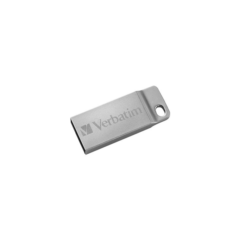 Verbatim USB flash disk, USB 2.0, 32GB, Metal Executive, Store N Go, srebrny, 98749, USB A, z oczkiem na brelok
