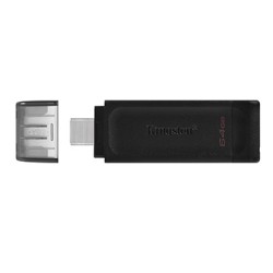 Kingston USB flash disk, USB 3.0, 64GB, DataTraveler 70, czarny, DT70/64GB, USB C