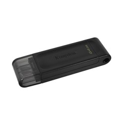 Kingston USB flash disk, USB 3.0, 64GB, DataTraveler 70, czarny, DT70/64GB, USB C