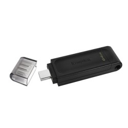 Kingston USB flash disk, USB 3.0, 64GB, DataTraveler 70, czarny, DT70/64GB, USB C