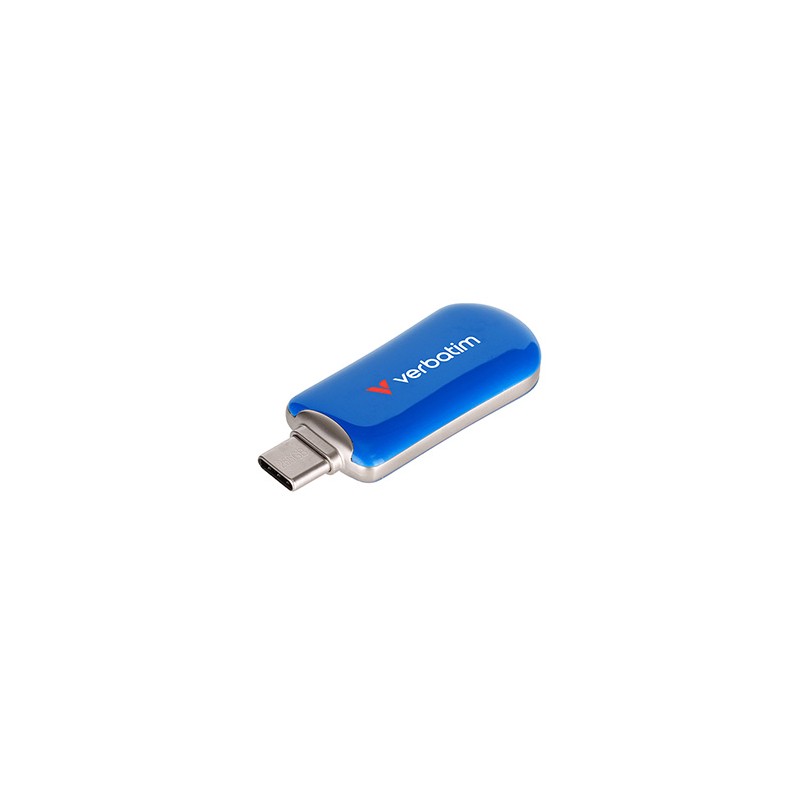 Verbatim USB flash disk, USB C, 256GB, Plectra, niebieski, 30234, USB C
