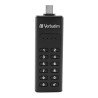 Verbatim USB flash disk, USB 3.0, 128GB, Keypad Secure, czarny, 49432, USB C, 256bitowe szyfrowanie AES, LED