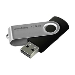 Goodram USB flash disk, USB 2.0, 128GB, UTS2, czarny, UTS2-1280K0R11, USB A, z obrotową osłoną