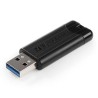Verbatim USB flash disk, USB 3.0, 256GB, PinStripe, Store N Go, czarny, 49320, USB A, z wysuwanym złączem