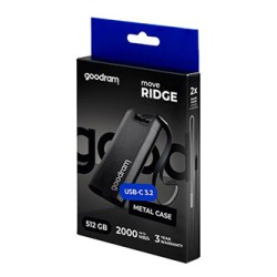 SSD Zewnętrzny Goodram Move Ridge, SSDR-GMRE-512-K0, 512GB, czarny, USB-C 3.2