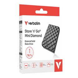 SSD Zewnętrzny Verbatim Store ,n ,Go Mini Diamond, 32025, 1000GB, czarna, USB C, 1TB