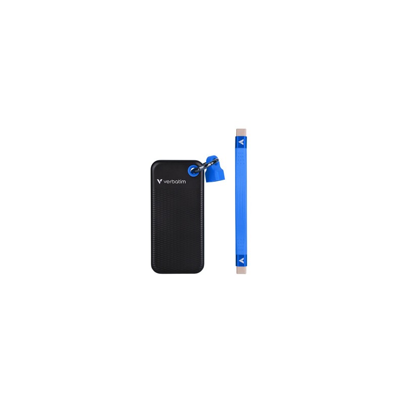 SSD Zewnętrzny Verbatim Pocket SSD Black/Blue, 32191, 1000GB, niebieski, M.2, zawiera kabel USB C, USB-C, 1TB