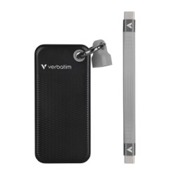 SSD Zewnętrzny Verbatim Pocket SSD Black/Grey, 32194, 2000GB, czarny, M.2, zawiera kabel USB C, USB-C, 2TB