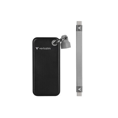 SSD Zewnętrzny Verbatim Pocket SSD Black/Grey, 32194, 2000GB, czarny, M.2, zawiera kabel USB C, USB-C, 2TB