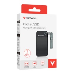 SSD Zewnętrzny Verbatim Pocket SSD Black/Grey, 32194, 2000GB, czarny, M.2, zawiera kabel USB C, USB-C, 2TB