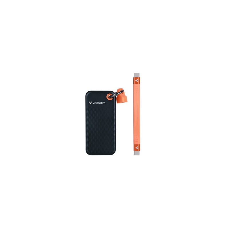 SSD Zewnętrzny Verbatim Pocket SSD Black/Orange, 32197, 2000GB, czarny, M.2, zawiera kabel USB C, USB-C, 2TB