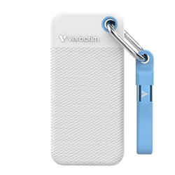 SSD Zewnętrzny Verbatim Pocket SSD colour edition, 32320, 1000GB, biały, w zestawie 2 gumowe osłony, USB C, 1TB