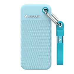 SSD Zewnętrzny Verbatim Pocket SSD colour edition, 32324, 1000GB, Polar Blue, w zestawie 2 gumowe osłony, USB C, 1TB
