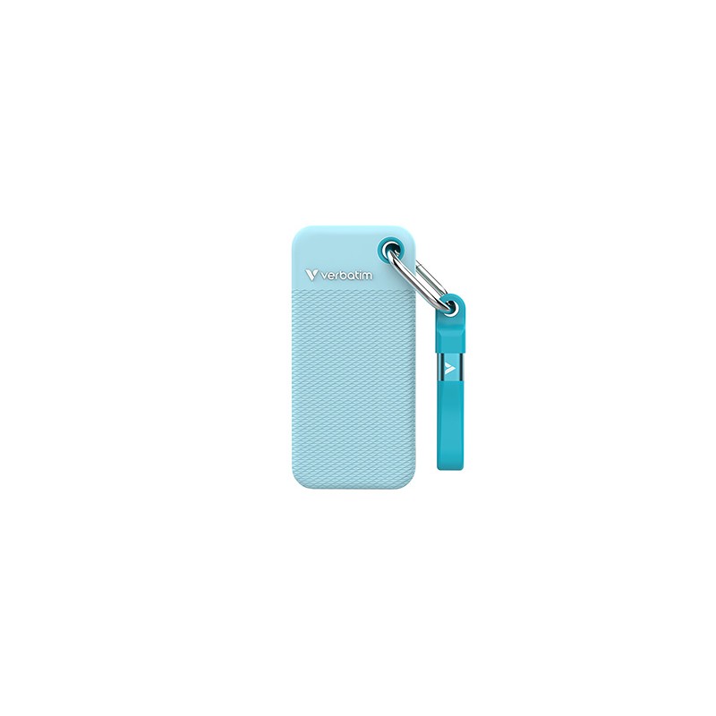 SSD Zewnętrzny Verbatim Pocket SSD colour edition, 32324, 1000GB, Polar Blue, w zestawie 2 gumowe osłony, USB C, 1TB