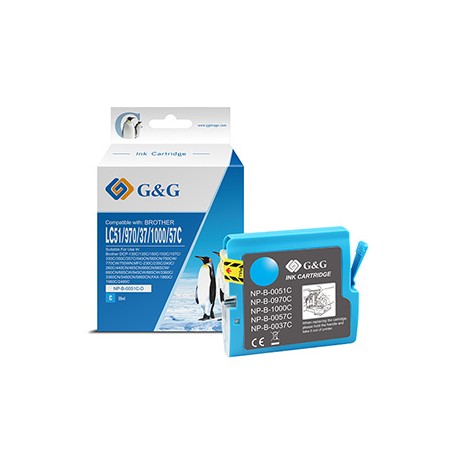G&G kompatybilny ink / tusz z LC-1000C, LC-970C, NP-B-0051C/1000C/970C, cyan, 400s