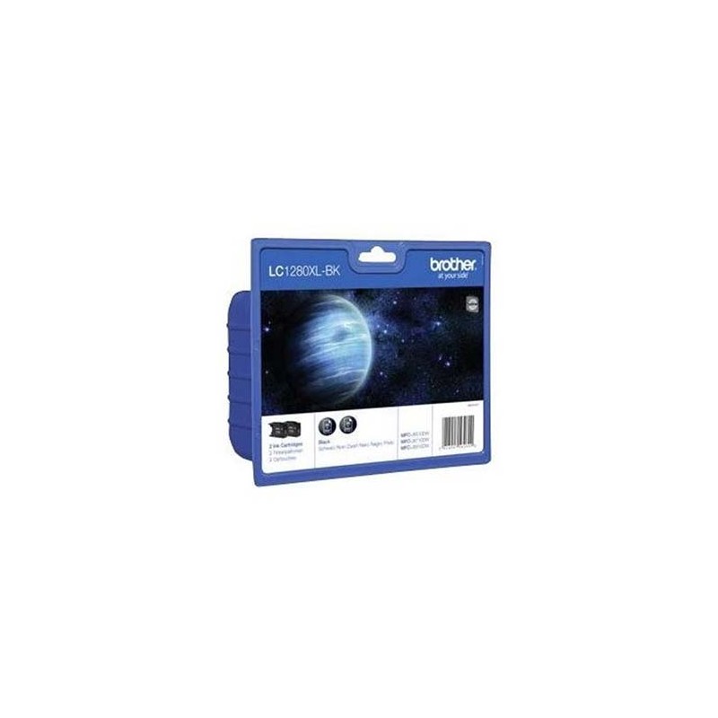 Brother oryginalny ink / tusz LC-1280XLBKBP2, black, 2x2400s, high capacity