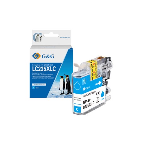 G&G kompatybilny ink / tusz z LC-225XLC, NP-B-0225XLC, cyan, 1200s