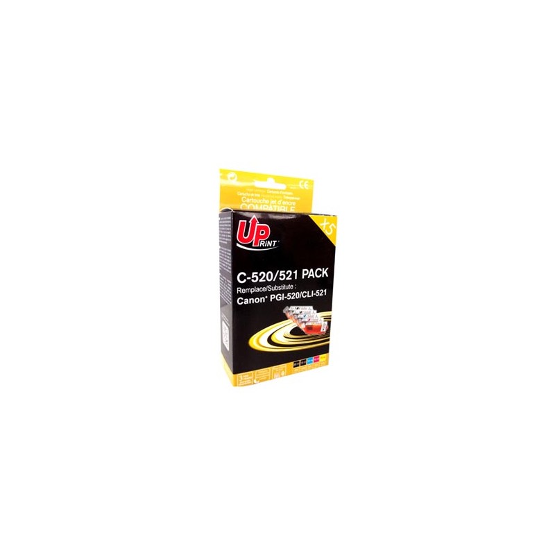 UPrint kompatybilny ink / tusz z CLI521, C-520/521 PACK, 2xblack/1xcyan/1xmagenta/1xyellow, z chipem