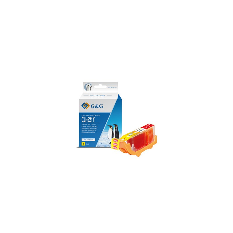 G&G kompatybilny ink / tusz z CLI521Y, NP-C-0521Y, 2936B001, yellow, 8.4ml