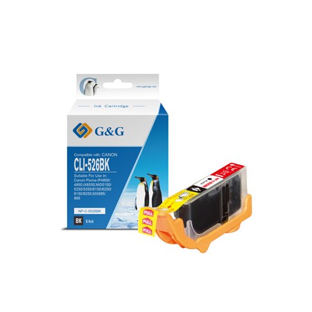 G&G kompatybilny ink / tusz z CLI526BK, NP-C-0526BK, 4540B001, black, 8.4ml