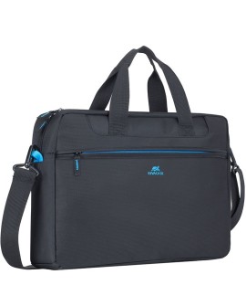 RIVACASE TORBA NA LAPTOP 16" REGENT, CZARNA, POLIESTER, KIESZENIE NA SMARTFON, DOKUMENTY, WIZYTÓWKI I AKCESORIA