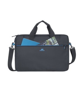RIVACASE TORBA NA LAPTOP 16" REGENT, CZARNA, POLIESTER, KIESZENIE NA SMARTFON, DOKUMENTY, WIZYTÓWKI I AKCESORIA