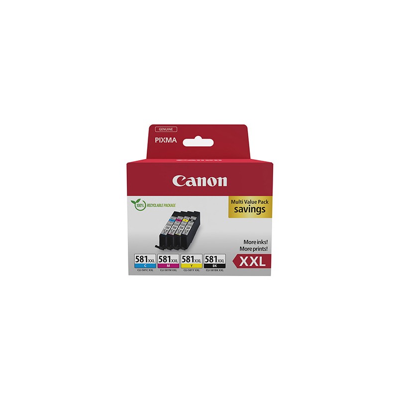 Canon oryginalny ink / tusz CLI-581 XXL CMYK, 1998C007, CMYK, 4*11.7ml, very high capacity, 4-pack