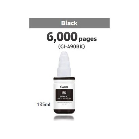 Canon oryginalny ink / tusz GI-490 Bk, 0663C001, black, 6000s, 135ml