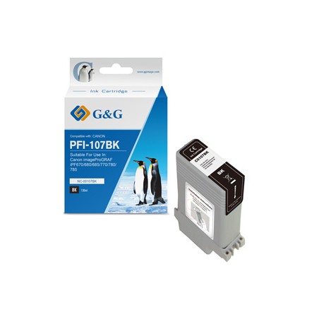 G&G kompatybilny ink / tusz z PFI107BK, NC-00107BK, 6705B001, black, 130ml