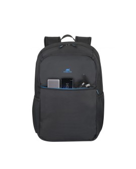 RIVACASE PLECAK NA LAPTOP 17,3" REGENT, CZARNY, 23L, POLIESTER, KIESZENIE NA TABLET 10,1", SMARTFON, DOKUM., BUTELKĘ, AKCES.