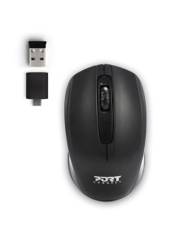 Zestaw torba + mysz PORT DESIGNS Premium Pack 501873 (Top Load wireless 1000 DPI USB-C/USB-A kolor czarny)