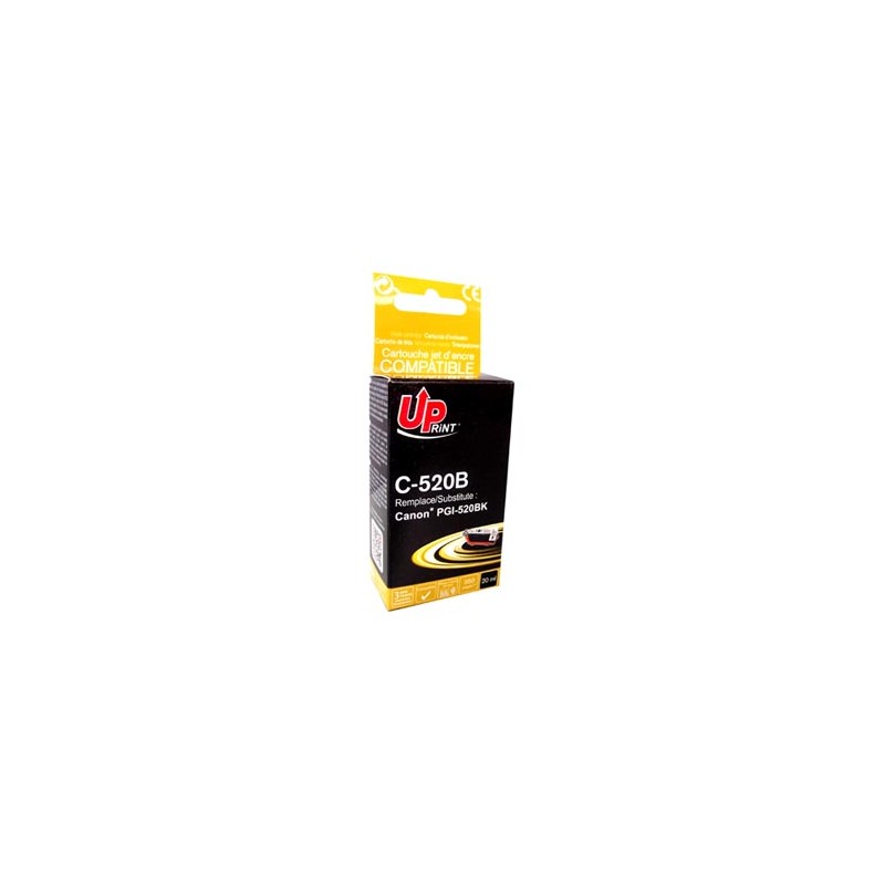UPrint kompatybilny ink / tusz z PGI520BK, C-520B, black, 20ml, z chipem