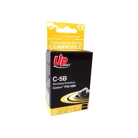 UPrint kompatybilny ink / tusz z PGI5BK, C-5B, black, 380s, 26ml, z chipem