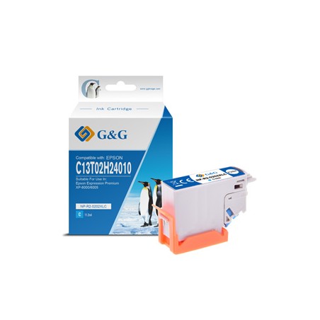G&G kompatybilny ink / tusz z C13T02H24010, NP-E-0202XLC, cyan