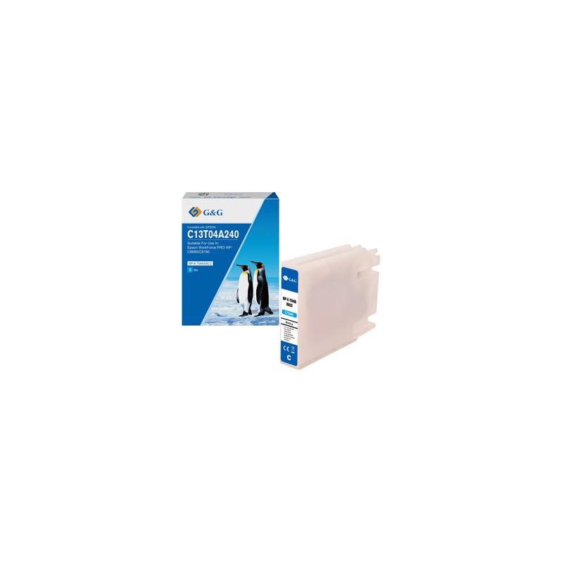 G&G kompatybilny ink / tusz z C13T04A240, NP-E-T04AXXLC-A, cyan, 8000s