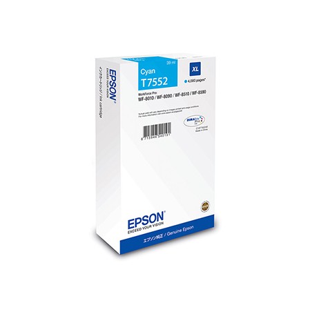 Epson oryginalny ink / tusz C13T75524N, T7552, XL, cyan, 4000s, 39ml, 1szt