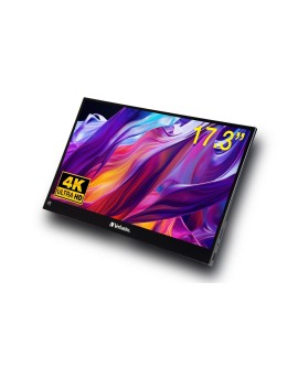Verbatim 32239 monitor komputerowy 43,9 cm (17.3") 3840 x 2160 px 4K Ultra HD LCD Ekran dotykowy Czarny