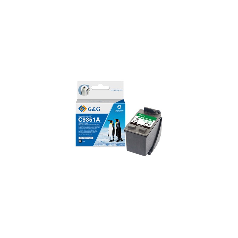 G&G kompatybilny ink / tusz z C9351A, HP 21, NH-R9351BK, black, 16ml, ml