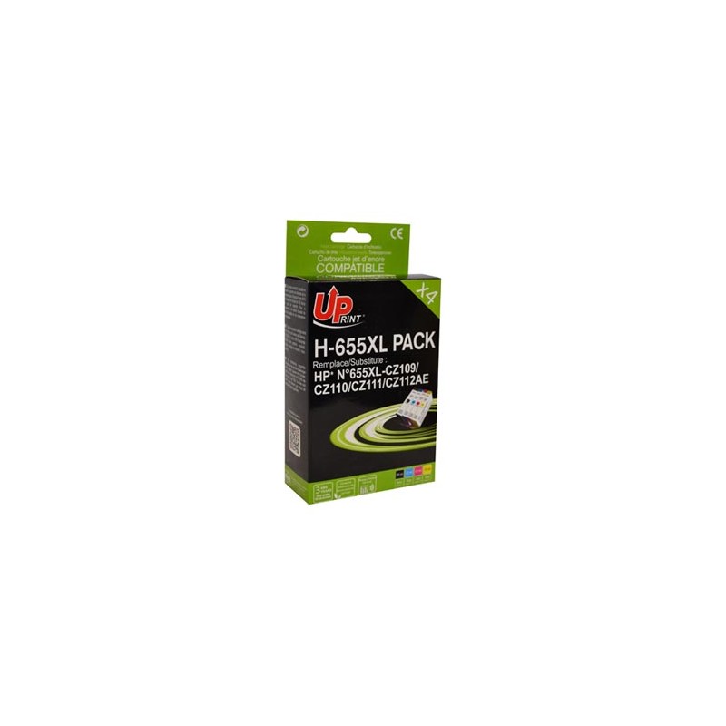 UPrint kompatybilny ink / tusz z CZ109AE, CZ110AE, CZ111AE, CZ112AE, HP 655, H-655XL PACK, black, 550+3x750s, 20+3x12ml