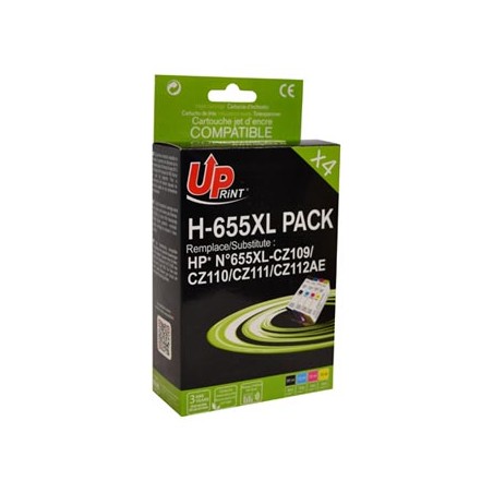 UPrint kompatybilny ink / tusz z CZ109AE, CZ110AE, CZ111AE, CZ112AE, HP 655, H-655XL PACK, black, 550+3x750s, 20+3x12ml