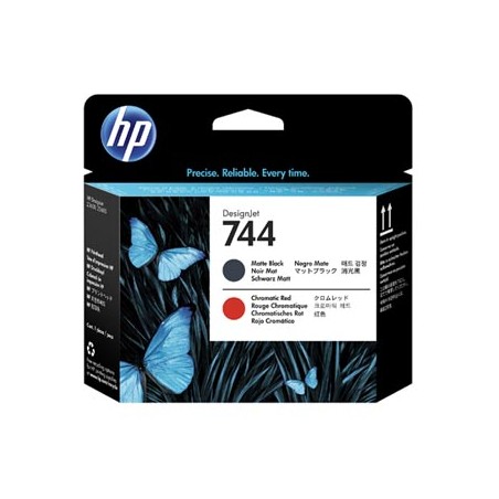 HP oryginalny głowica drukująca F9J88A, HP 744, matte black/chromatic red