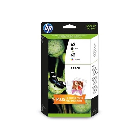 HP oryginalny zestaw tuszy N9J71AE, HP 62, black/color, 200/165s, 4.4.2005ml, value pack