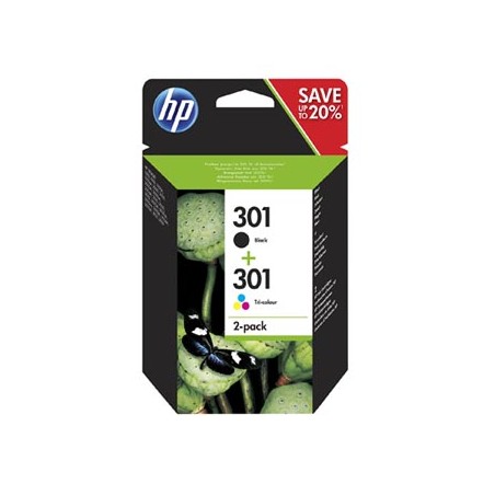 HP oryginalny ink / tusz N9J72AE, HP 301, black/color, 190/165s, 2-pack