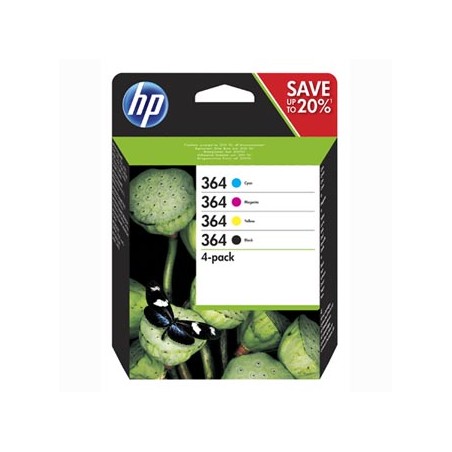 HP oryginalny ink / tusz N9J73AE, HP 364 Combo pack, CMYK, blister, 4-pack + paper