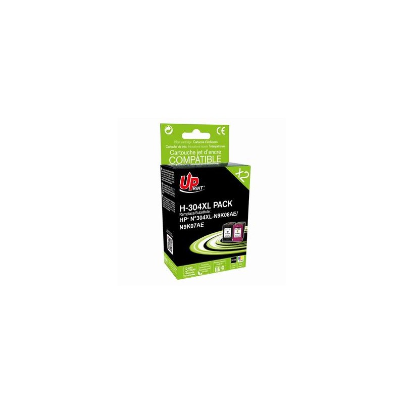 UPrint kompatybilny ink / tusz z N9K08AE+N9K07AE, HP 304XL, H-304XL BK/CL PACK, black/color, 700/400s, 20/18ml