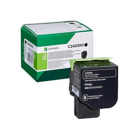 Lexmark oryginalny toner C242XK0, black, 6000s, extra duża pojemność, return